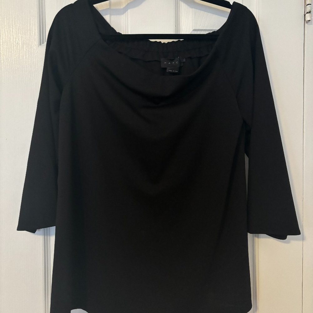 NWOT HATCH BLACK OFF SHOULDER COWL NECK MATERNITY TOP IN SIZE 2